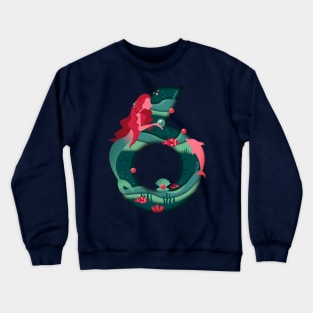 Mermaid and Pink Dolphin Crewneck Sweatshirt